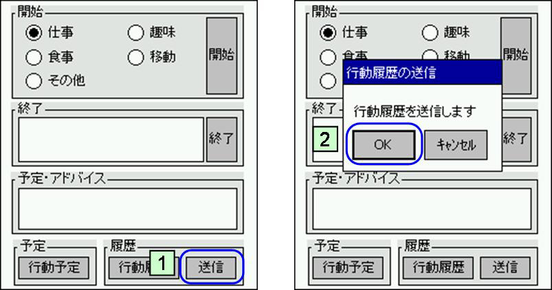 行動データの転送