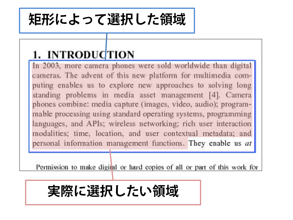 TDAnnotatorで論文部分を選択した場合の問題